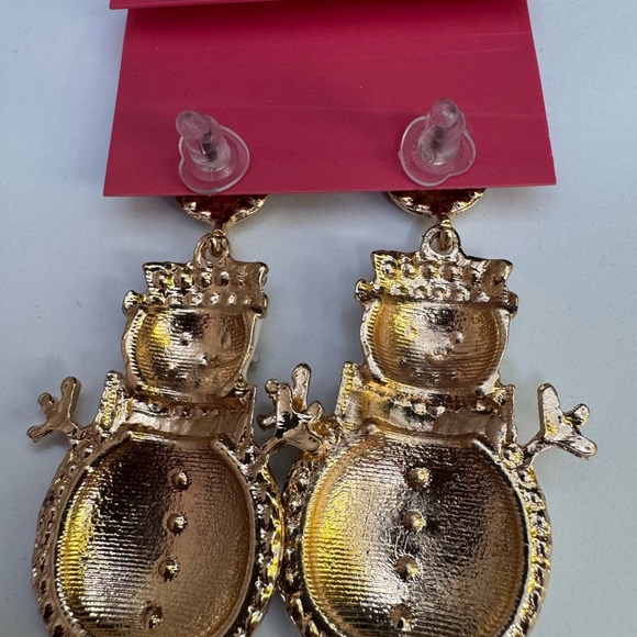 EARRINGS Betsey Johnson Colorful Gemstone Snowman Earrings - Picture 4 of 4